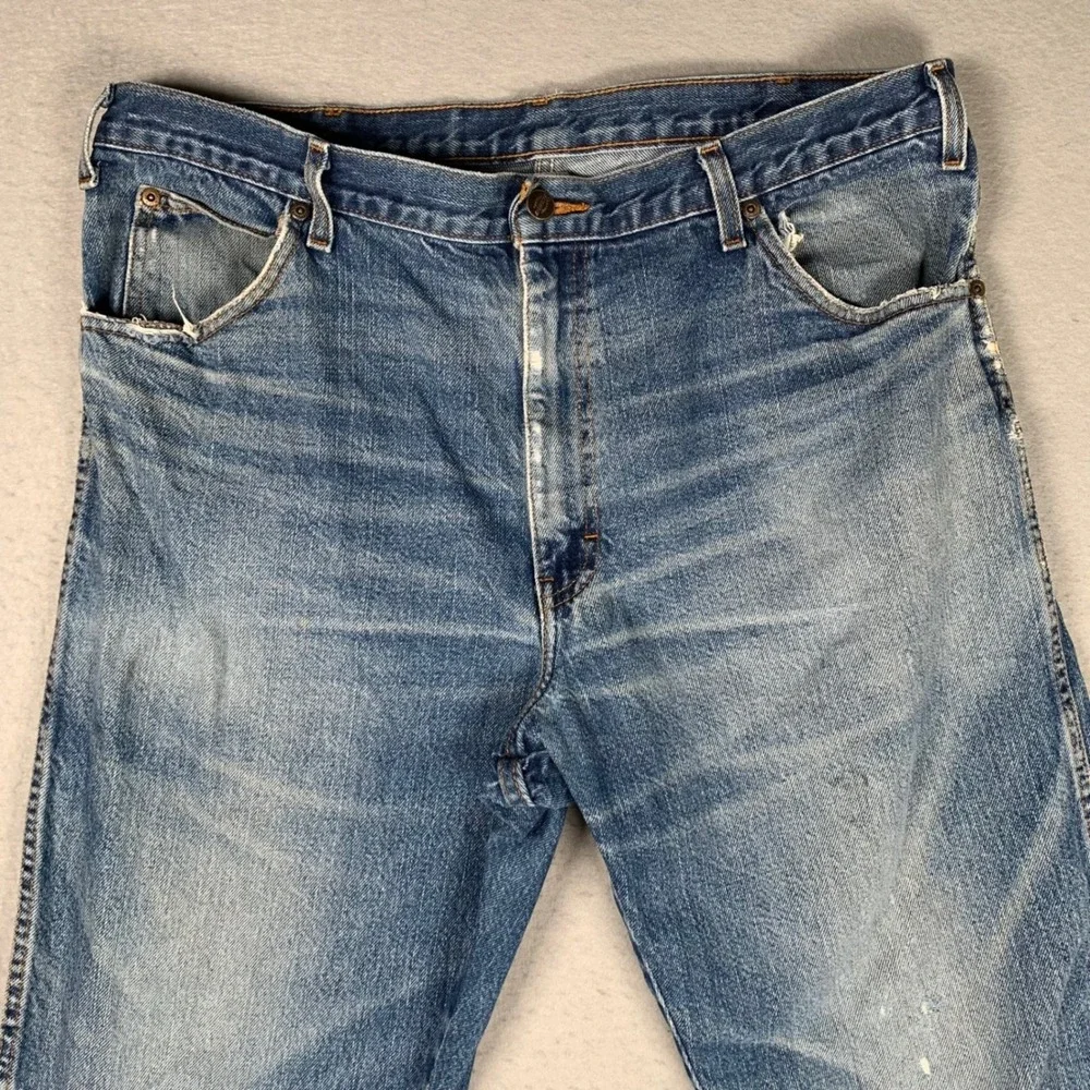 Dickies Jeans Mens 38x30 Blue Distressed Straight Leg Denim Workwear W6D1444 - Picture 4 of 16